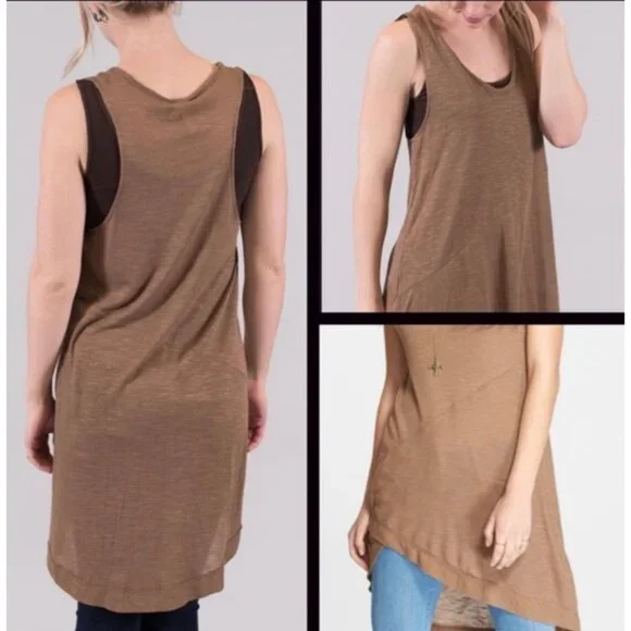 Free People ~ We The Free ~ Ribbed Hi-Lo Asymmetrical Sleeveless Tank Top - Picture 9 of 11